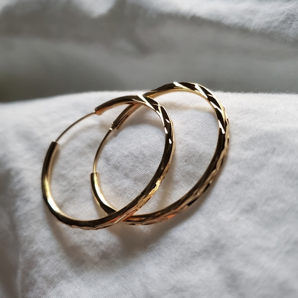 New Fashion 18k Yellow Gold Plated Hoop Earrings - Picture 4 of 6